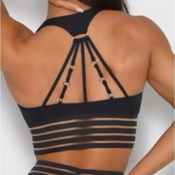 Bombshell Sportswear Black Statement Sports Bra Small - Picture 1 of 4